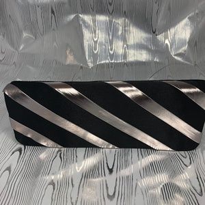 Black and Pewter Stripe party Clutch